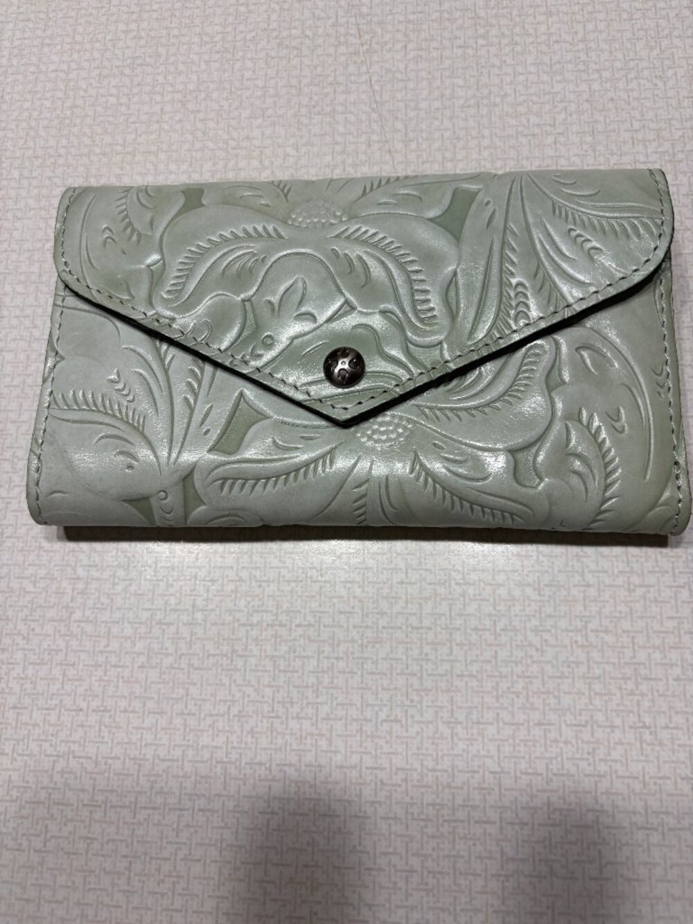 Like new Patrica Nash Embossed Mint Green Bifold Wallet